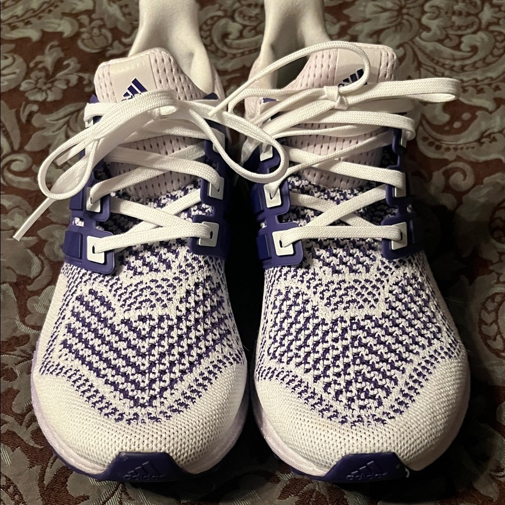 Adidas Knit Sneakers in Purple and White